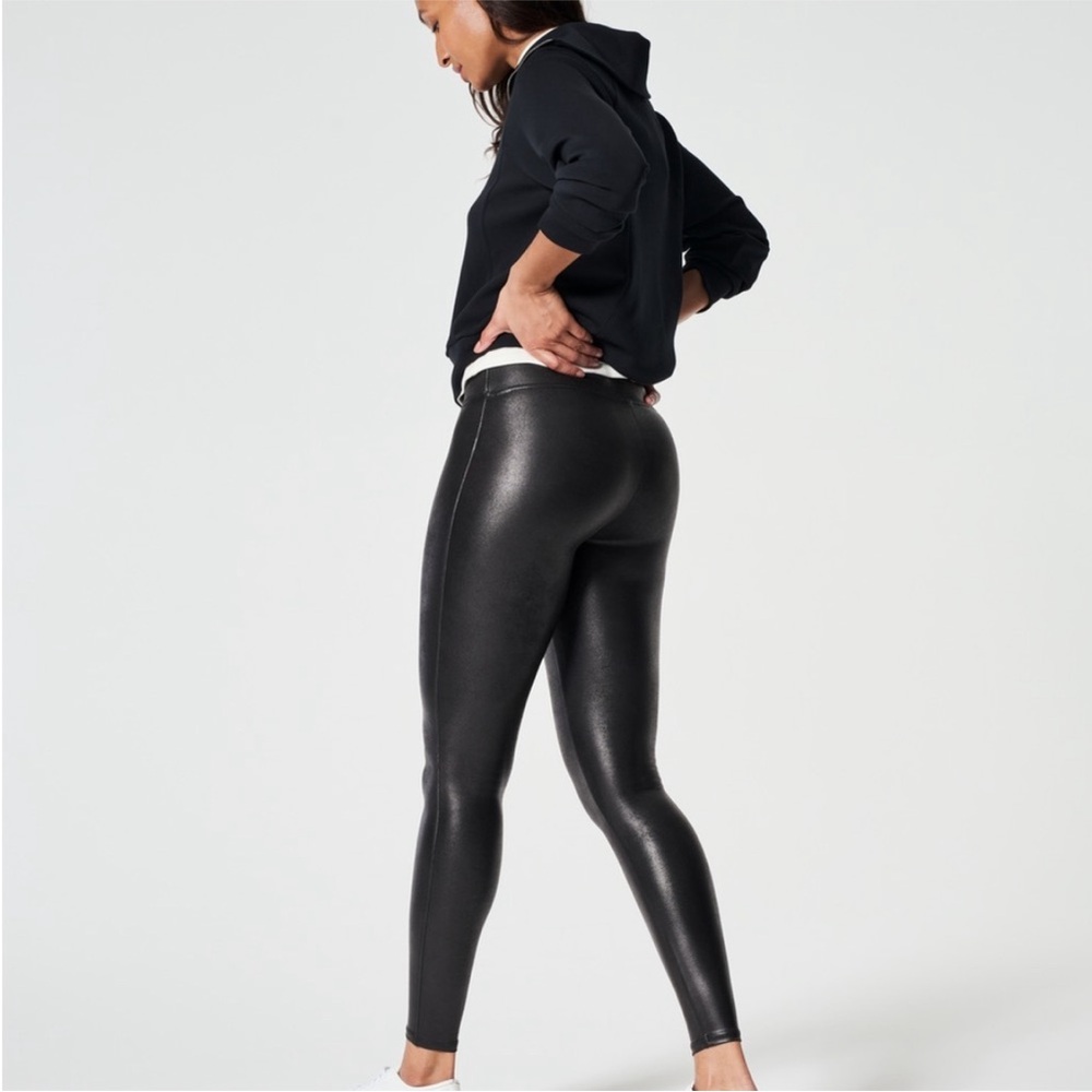SPANX Faux Leather Leggings | Black | Size 2x